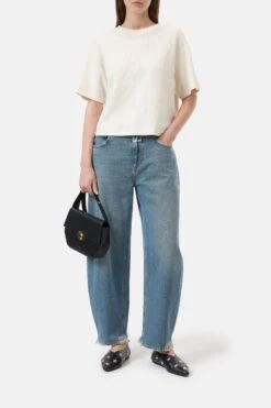 T-Shirt Aus Baumwolle Ecru