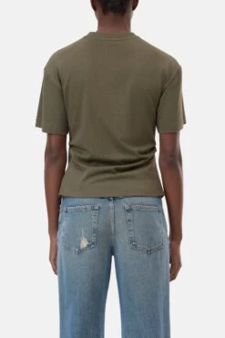 Drapiertes T-Shirt Aus Bio-Baumwolle Forest Green 2 Drapiertes T-Shirt Aus Bio-Baumwolle Forest Green -Closed Geschaft C95633 44H EM 681 2