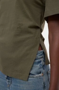 Drapiertes T-Shirt Aus Bio-Baumwolle Forest Green 3 Drapiertes T-Shirt Aus Bio-Baumwolle Forest Green -Closed Geschaft C95633 44H EM 681 3