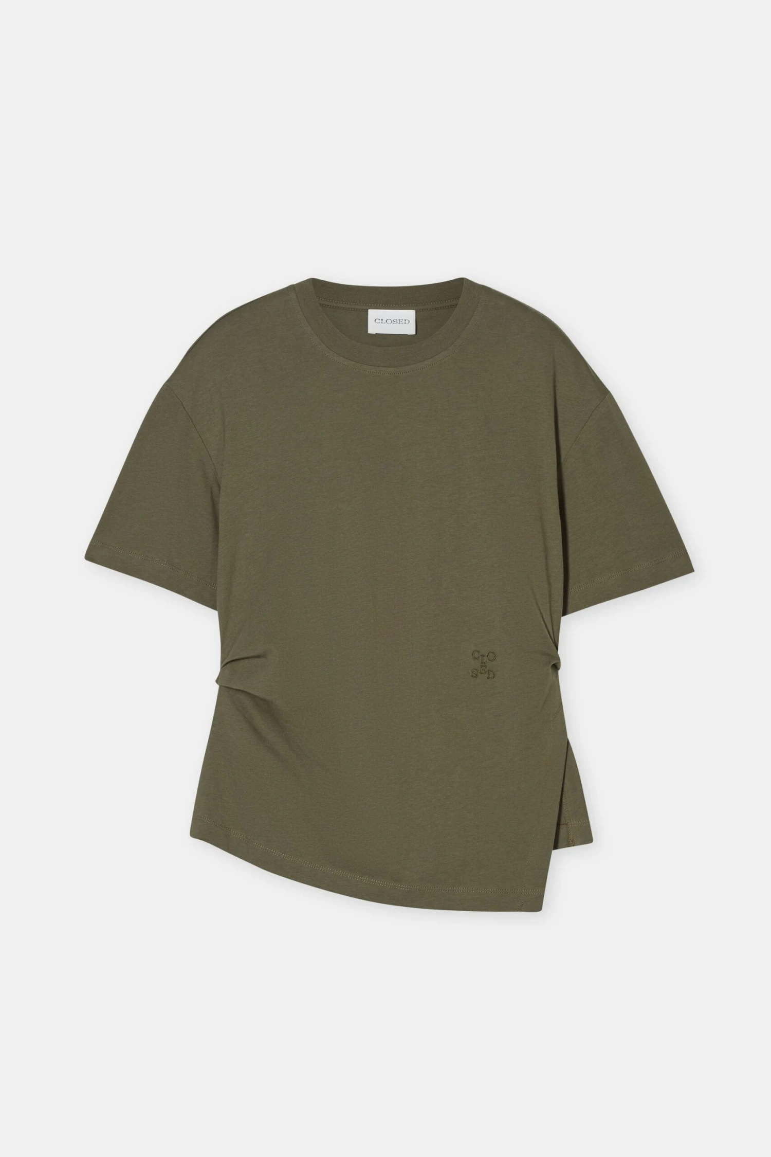 Drapiertes T-Shirt aus Bio-Baumwolle Forest green Drapiertes T-Shirt Aus Bio-Baumwolle Forest Green -Closed Geschaft C95633 44H EM 681 5 scaled