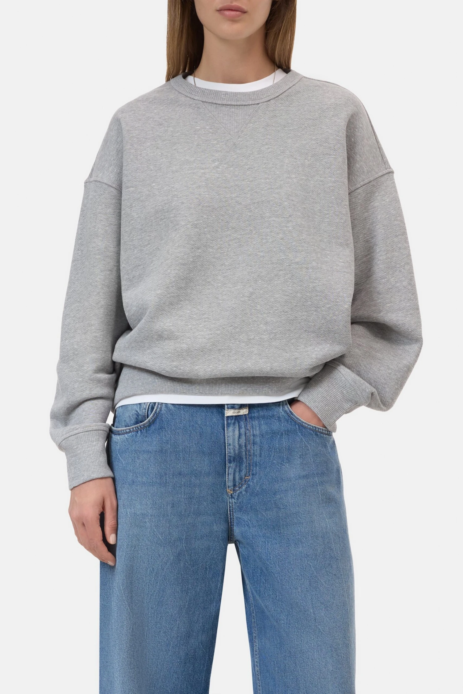 Sweatshirt Light grey melange Sweatshirt Light Grey Melange -Closed Geschaft C95708 47M PR 127 1 scaled