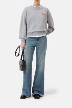 Sweatshirt Aus Baumwoll-Mix Light Grey Melange