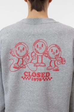 Sweatshirt Aus Baumwoll-Mix Light Grey Melange -Closed Geschaft C95709 47M PR 127 4