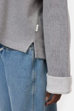 Sweatshirt Mit Umschlagbündchen Light Grey Melange -Closed Geschaft C95733 423 22 127 3