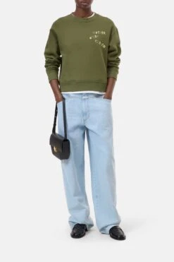 Sweatshirt Mit Print Army Green