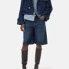 Cropped Trench Aus Denim Dark Blue