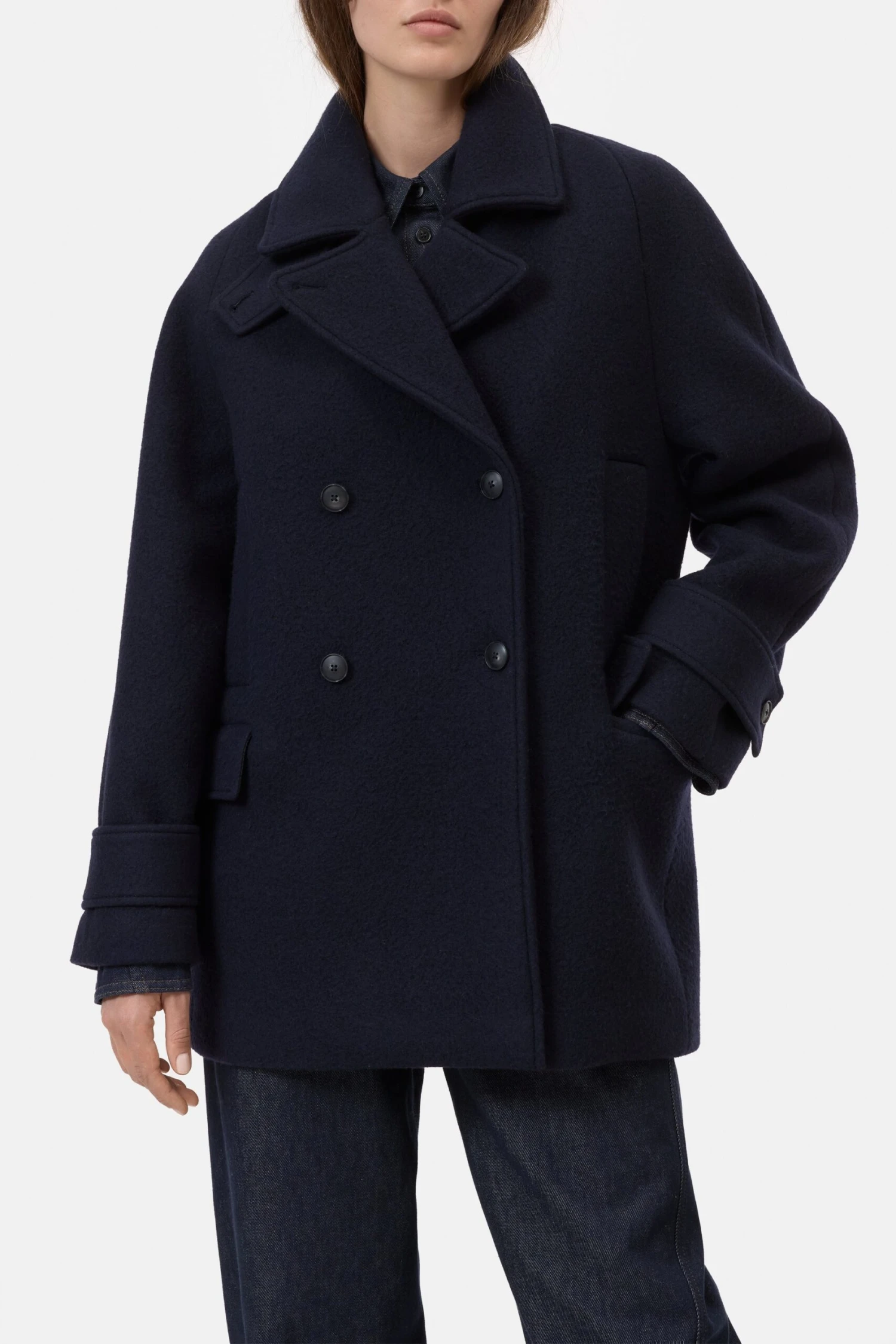 Caban-Jacke aus Wolle Dark night Caban-Jacke Aus Wolle Dark Night -Closed Geschaft C97340 66S 22 568 1 scaled