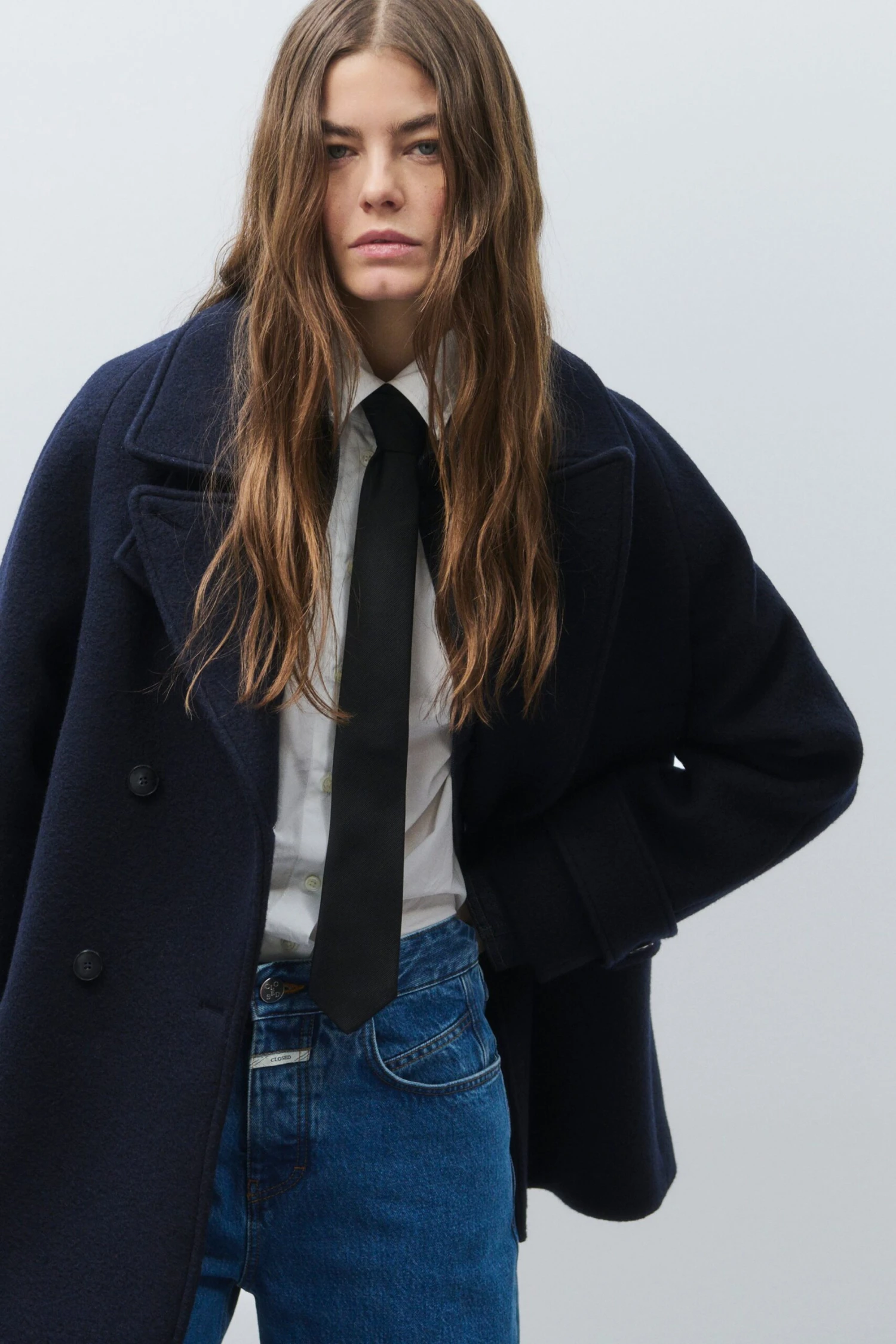 Caban-Jacke aus Wolle Dark night Caban-Jacke Aus Wolle Dark Night -Closed Geschaft C97340 66S 22 568 6 scaled