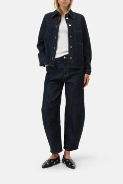 Jacke Aus Denim Dark Blue