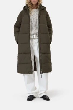 Wasserabweisender Puffer-Mantel Marsh Green