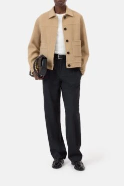 Blouson Aus Schurwoll-Mix Urban Beige