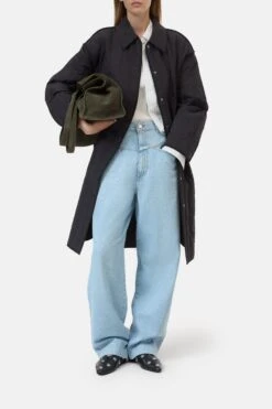 Gesteppter Mantel Aus Nylon Black