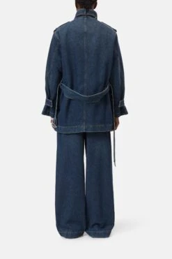 Kurzer Denim-Trenchcoat Dark Blue 2 Kurzer Denim-Trenchcoat Dark Blue -Closed Geschaft C97764 16L 28 DBL 2