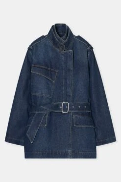 Kurzer Denim-Trenchcoat Dark Blue 8 Kurzer Denim-Trenchcoat Dark Blue -Closed Geschaft C97764 16L 28 DBL 8