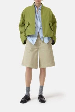 Bomber Aus Baumwoll-Mix Pistachio Green